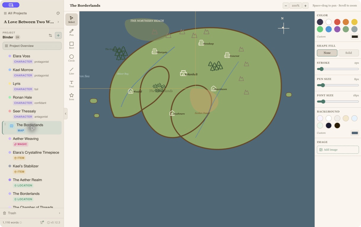 Writefully So legacy 2D map canvas
